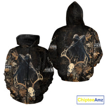 Load image into Gallery viewer, Deer Hunting Grim Reaper Camouflage Shirts for Deer Hunters, Hunting Hoodie For Men NHT358