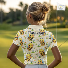 Load image into Gallery viewer, Funny Womens Golf Polo Shirt Custom Bee Pattern, Bee Golf Shirts For Team NHT541