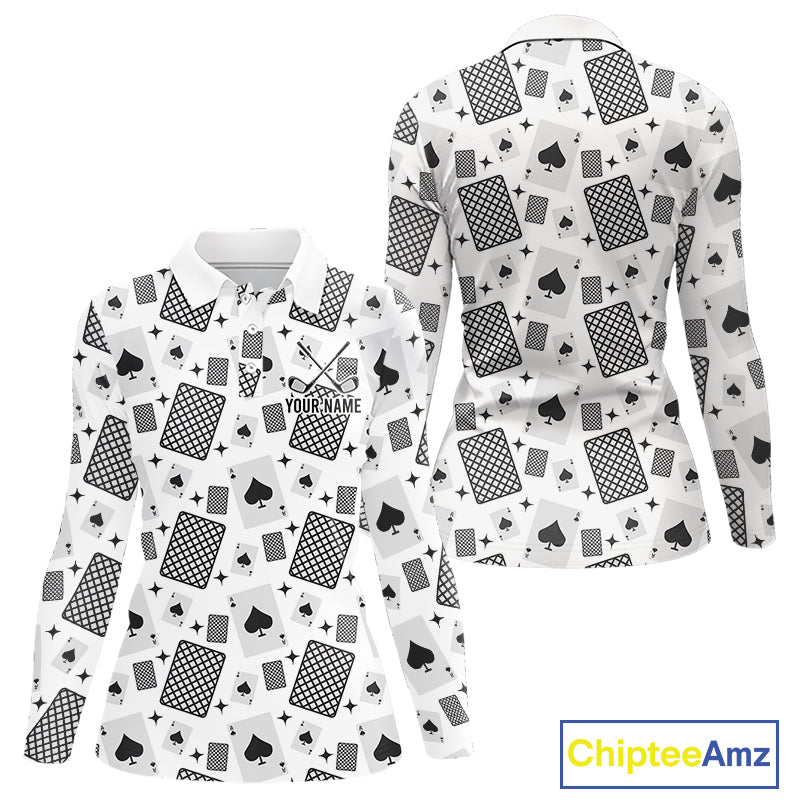 Personalized Poker Womens Golf Polo Shirt Funny Golf Top For Team, Golfer Gift For Womens NHT754