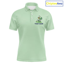 Load image into Gallery viewer, Personalized Mens Golf Polo Shirt Custom Name Funny Green Parrot Design|Green 