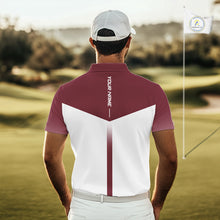 Load image into Gallery viewer, Personalized Golf Polo Shirt Custom Name Golf Club Polo For Men Golf Tournament Apparel|Red 