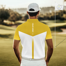 Load image into Gallery viewer, Personalized Golf Polo Shirt Custom Name Golf Club Polo For Men Golf Tournament Apparel|Yellow 