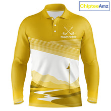 Load image into Gallery viewer, Personalized Golf Polo Shirt Custom Name Golf Club Polo For Men Golf Tournament Apparel|Yellow 