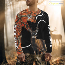 Load image into Gallery viewer, Personalized Whitetail Deer Hunting 3D All Over Printed Hoodie Orange Camo NHT369