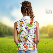 Load image into Gallery viewer, Peanut Womens Sleeveless Golf Polo Shirt, Funny Peanut Golf Shirt Cool Golf Apparel NHT563