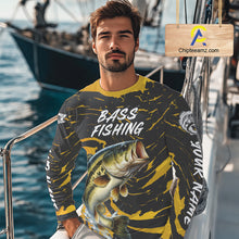 Load image into Gallery viewer, Custom Largemouth Bass Fishing Shirts Long Sleeve – Performance Tournament Jersey For Men| Yellow NHT770