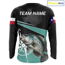 Load image into Gallery viewer, Texas Crappie Fishing Jersey, Texas Flag Patriot Custom Name Fishing Shirts Long Sleeve NHT568