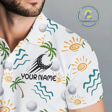 Load image into Gallery viewer, Personalized Tropical Palm Trees Mens Golf Polo Shirts Summers Team Golf Clothes NHT778