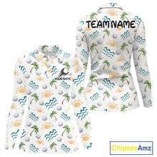 Load image into Gallery viewer, Personalized Tropical Palm Trees Womens Golf Polo Shirts Summers Team Golf Clothes NHT778