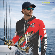 Load image into Gallery viewer, Hooded Musky Fishing Long Sleeve Tournament Shirts, Personalized Musky Fishing Jerseys NHT588