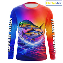 Load image into Gallery viewer, Personalized Mahi Mahi, Tuna Neon Performance Fishing Shirt, Offshore Tournament Shirts NHT599