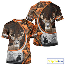 Load image into Gallery viewer, Personalized Deer Hunting 3D All Over Printed Hoodie Orange Autumn Leaves Camo, Hunting Gift NHT322