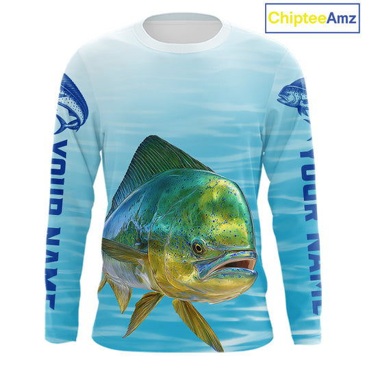 Mahi Mahi Ocean Blue Performance Fishing Shirt,  Mahi Mahi Tournament Fishing Shirts NHT615