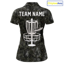 Load image into Gallery viewer, Camo Forest Disc Womens Golf Polo Shirt Custom Name – Forest Camouflage Performance Polo Shirt NHT835