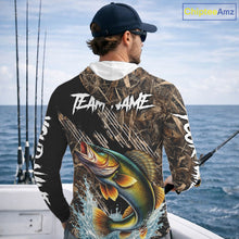 Load image into Gallery viewer, Walleye Fishing Shirts Long Sleeve Hooded Camouflage For Men, Walleye Fishing Apparel NHT434