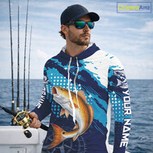 Load image into Gallery viewer, Custom Redfish Hooded Long Sleeve Fishing Shirts For Men, Design Redfish Fishing Jerseys NHT636