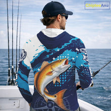 Load image into Gallery viewer, Custom Redfish Hooded Long Sleeve Fishing Shirts For Men, Design Redfish Fishing Jerseys NHT636