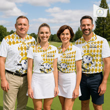 Load image into Gallery viewer, Womens Golf Polo Shirt Argyle Pattern Golf Shirts For Womens Funny Golf Ball Shirtgifts|Yellow NHT864