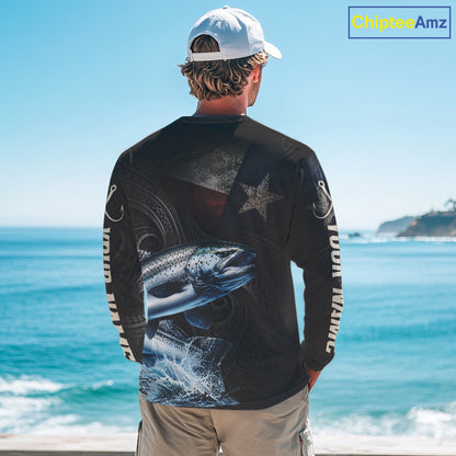Personalized Texas Chinook Salmon Fishing Shirt – Custom Name Angler Apparel For Fishermen