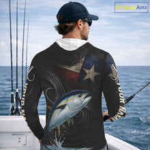 Load image into Gallery viewer, Personalized Texas Tuna Hooded Fishing Shirt – Custom Name Angler Apparel For Fishermen