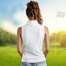 Load image into Gallery viewer, American Flag Personalized Golf Pattern Ball Womens Sleeveless Polo Shirts Patriotic Golf Shirts For Mens NHT676