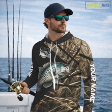 Load image into Gallery viewer, Crappie Fishing Custom Camouflage Fishing Shirts Long Sleeve Hooded, Crappie Fishing Apparel NHT524