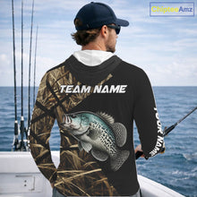 Load image into Gallery viewer, Crappie Fishing Custom Camouflage Fishing Shirts Long Sleeve Hooded, Crappie Fishing Apparel NHT524