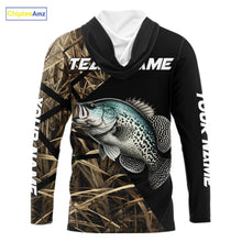 Load image into Gallery viewer, Crappie Fishing Custom Camouflage Fishing Shirts Long Sleeve Hooded, Crappie Fishing Apparel NHT524