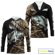 Load image into Gallery viewer, Crappie Fishing Custom Camouflage Fishing Shirts Long Sleeve Hooded, Crappie Fishing Apparel NHT524
