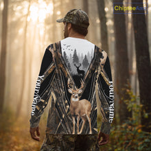Load image into Gallery viewer, Whitetail Deer Hunting Custom Name Camo Shirt, Deer Hunting Apparel, Hunting Hoodie For Men NHT357