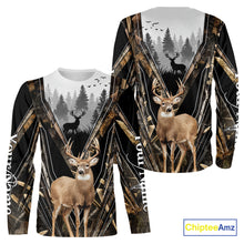 Load image into Gallery viewer, Whitetail Deer Hunting Custom Name Camo Shirt, Deer Hunting Apparel, Hunting Hoodie For Men NHT357