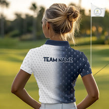 Load image into Gallery viewer, Personalized Skull Womens Golf Polo Shirt Custom Team Name Golf Ball Pattern Polo 
