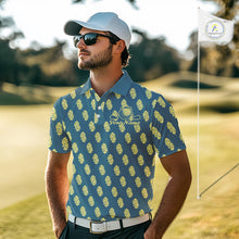 Load image into Gallery viewer, Teal Golf Polo Shirt With Flower Pattern – Lightweight Performance Polo For Men NHT782