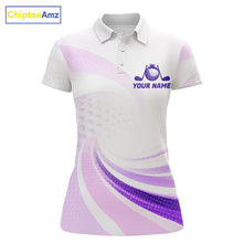 Load image into Gallery viewer, Personalized Purple Swirl Golf Polo - Women's Team Name Performance Jersey NHT979 - Women's Short Sleeve Polo
Women's Long...
