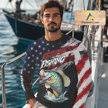Load image into Gallery viewer, American Flag Crappie Fishing Shirt For Men, Personalized Crappie Fishing Apparel