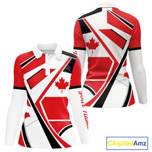 Load image into Gallery viewer, Personalized Canada Flag Womens Golf Polo Shirt, Patriotic Golf Gifts For Golf Lover NHT733