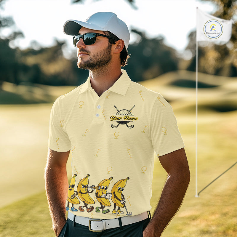Funny Banana Mens Golf Polo Shirts Team, Mens Golf Jerseys For Golfer, Golf Gifts NHT908