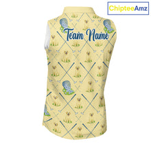 Load image into Gallery viewer, Funny Yellow Labrador Womens Sleeveless Golf Polo Shirt For Team, Womens Polo Shirt For Golf Lovers NHT564