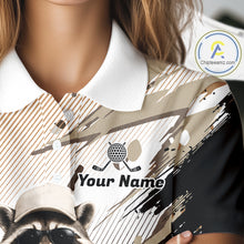Load image into Gallery viewer, Custom Beige Funny Raccoon Golf Team Shirt For Womens, Golf Jersey Polo Shirt Outfit NHT937