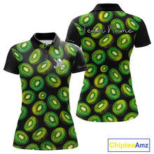 Load image into Gallery viewer, Funny Colorful Kiwi In Dark Golf Women's Polo Shirt,  Funny Fruit Pattern Polo Top NHT579
