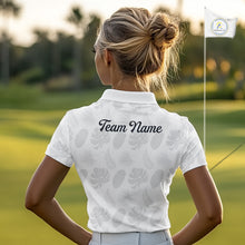 Load image into Gallery viewer, Womens Golf Polo Shirts Custom Gray Tropical Leaves Golf Shirts, Best Mens Golf Wears NHT783