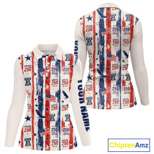 Load image into Gallery viewer, Women's Custom America 250Th Anniversary Polo - Vintage Patriotic USA Flag Personalized Performance Jersey