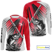 Load image into Gallery viewer, Largemouth Bass Fishing Shirts Long Sleeve Customize Name, Personalized Fishing Gift NHT381