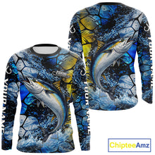 Load image into Gallery viewer, Tuna Fishing Customize Name Long Sleeve Fishing Shirts, Personalized Tuna Fishing Gift NHT438