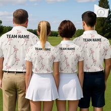 Load image into Gallery viewer, Personalized Argyle Funny Flamingo Pattern Womens Golf Polo Shirt - Custom Golf Team Gift NHT1009