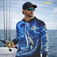 Load image into Gallery viewer, Marlin &amp; Blue Thunder Horse Fishing Shirt Long Sleeve Hooded, Marlin Fishing Shirt For Men NHT450