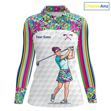Load image into Gallery viewer, Personalized Golf Polo Shirt Custom Name Golf Shirt Funny Golfer Gift Womens Golf Jersey Colorful Golf Outfit NHT686