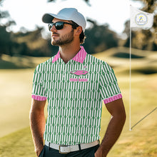 Load image into Gallery viewer, Funny Pink Green Geometric Polo Golf Shirt, Retro Style Performance Golf Top For Family Team Shirt NHT692