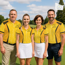 Load image into Gallery viewer, Custom Mens Beer Bubbles Golf Polo Shirt, Personalized Yellow Beer Themed Golf Jersey With Name, Gift For Golfer NHT703