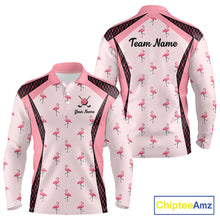 Load image into Gallery viewer, Custom Men's Flamingo Golf Polo, Personalized Pink Flamingo Golf Shirt With Name, Gift For Golfer NHT705